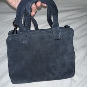 My Choice Navy Blue Zipper Accent Double Handle Top Handle Women's Bag Purse
